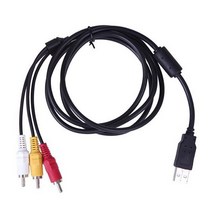 비디오 영상 케이블 RCA 연장선 변환 방송 전선 1.5M usb rca USB 2.0 남성 3 커버터 스테레오 오디오 TV 어댑터 와이어 AV A V, 01 1.5M