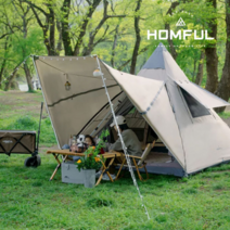 기타 HOMFUL 캠핑 텐트 3인 티피 비바돔 오크돔 스프링바텐트 장박 소형 미니, 필수선택