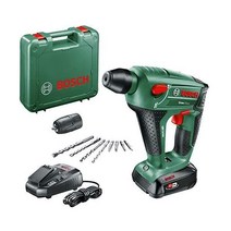 Bosch 무선 로터리 해머 Uneo Maxx배터리 1개 18볼트 시스템 콘크리트에서 최대 드릴링 직경 10mm 휴대용 케이스에 들어 있음, Uneo Maxx, Set 1 battery