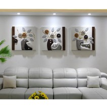 거실 인테리어 액자 대형 입체 특이한 골드 꽃 예쁜 분할, 27번-챠밍