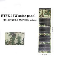ETFE 강력한 45W 태양 전지 패널 5v 12v 전화 충전기 PD 18W TypeC USB QC 3.0 고용량 보조베터리 빠른 충전 비상, [05] 45wWith PD