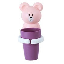 OEM 어린이 만화 칫솔컵 아기칫솔컵 가정용 구강청결제 컵세트 벽걸이 낙하방지용(동영상), 1개, Pink_