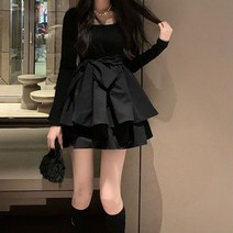 키작은 여성 봄 원피스 드레스 여성 볼 가운 활 사랑스러운 디자인 솔리드 한국어 스타일 숙녀 미니 스퀘어