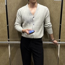 [8컬러]솔드 남자 남성 스판 캐시라이크 하찌 니트 가디건