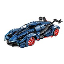 체중계 빌딩 블록 스포츠카 LamboV12 비전 GT 모델 2.4GHz 리모컨 차량 브릭 RC 기술 1:10, 01 with power