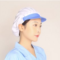 위생모 급식 백반 식당 주방모 식품공장, 화이트블루-전체메쉬