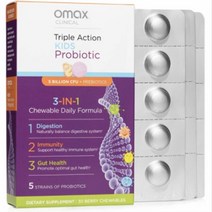 Omax3 Synbiotic Inulin Chicory Root Fiber 이눌린 치커리 뿌리 프리바이오틱스+프로바이오틱스 30정