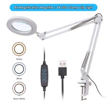 58X 돋보기 책상 램프 돋보기 LED 조명 독서 램프 세 가지 디밍 모드 USB 전원 공급 장치 접이식 전문가, 협동사, 8X 유형2
