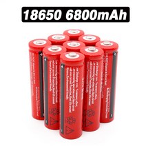 18650 배터리 3.7V 6800mAh Led 손전등용 충전 리튬 이온 배터리 리튬 이온 배터리, 4개