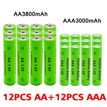 AA AAA 충전식 1.5V 3800mAh / 3000mah 알카라인 배터리 손전등 장난감 시계 MP3 플레이어 니켈 수소 교체, [04] 빨간