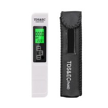 가정용 디지털 염도계 염도측정기 수질 테스터 tds ec 범위 ph 물 56, 흰색 가죽 케이스