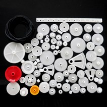 베벨기어 81 PCS/Set 플라스틱 랙 풀리 벨트 웜 기어 패키지 DIY 액세서리 장난감 모델 자동차 로봇 다양한, 한개옵션0