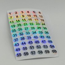 새임 원형 1-60 넘버링스티커 홀로그램스티커 스티커번호 표시스티커
