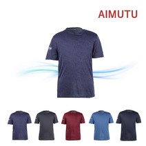 AIMUTU 남성용 아이스 쿨 티 쿨티 반팔 티셔츠