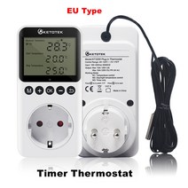 kt3100 디지털 온도 조절기 소켓 인큐베이터 온도 컨트롤러 콘센트 with timer switch 16a 220v for heating pad heat mat, kt3200 타이머-ther