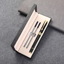 0.5mm 금속 볼펜+리필심 선물용 박스 패키지 세트 그립감좋은 검정색 스틸 펜