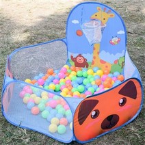baby playpen 휴대용 어린이 실내 야외 안전 텐트 어린이 foldable playpens game for kids cartoon throwing 농구 풀, 파랑