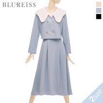 [블루레이스] 배색크롭자켓+핀턱롱스커트SET_BI3S1JK1191