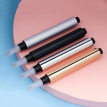 실리콘립브러쉬 안지워지는립스틱 골드 실버 매트 블랙 트위스트 펜 빈 립 글로스 실리콘 브러시 팁 화장품 여드름 오일 용기 컨실러 튜브 3ml, 11.50pcs - matte silver