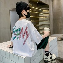 ﻿JUNIOR 보이핏 루즈핏 스케치 반팔 티셔츠 청록 반바지 상하복 세트 투피스 남자아이 아동 키즈 주니어 초등학생 중학생 고학년 새학기옷 여름 옷