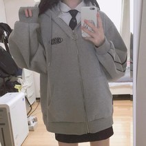 퀸앤조이 심플 후드 집업