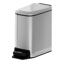 페달 휴지통 스테인레스 스틸 쓰레기는 침실 주방 거실에 적합한 뚜껑이 달린 직사각형 음소거 수 있습니다, 4.은  6L