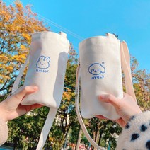 드링크백 캔버스 커피홀더 미니 에코 텀블러가방 컵홀더 테이크아웃, 1에코드링크백-강아지