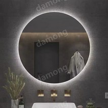 LED 간전조명 거울 원형 터치형 김서림방지 센서등 화장대 벽걸이 욕실 인테리어 거울 40cm 50cm 60cm 70cm 80cm, A타입 터치형 3색조절