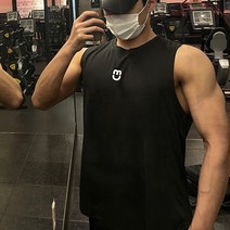 머슬립(MUSLEEP) 남자 헬스나시 메쉬 기능성 무지 런닝 머슬핏 짐웨어 트레이닝복 상의