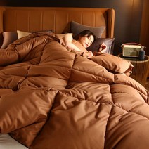 거위털 이불 겨울 구스 따뜻한 풍성한, 브라운