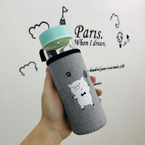 유리컵프린트 휴대 애니메이션 큐트 심플 물컵 스위트 숲 내열 여성 커버 밴드다 3903071484