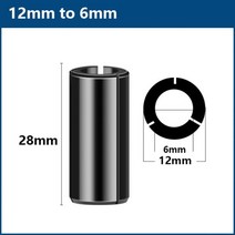 XCAN-라우터 비트 어댑터 콜렛 6 6.35 8 10 12 12.7mm CNC 밀링 커터 정밀 척 엔드 밀 어댑터 공작 기계 홀더, 12 12mm to 6mm