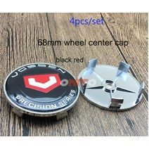 4개대 60mm VOSSEN 로고 엠블럼 스티커 자동차 휠 센터 허브 캡 림 커버 bmw vw 벤츠 혼다 마즈다 아우디, 68mm black red
