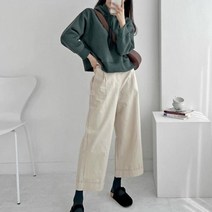 옷자락 [옷자락] 여자 가을 스트레이트 8부 코튼 일자 팬츠
