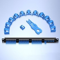 컴퓨터 PC ZoeRax RJ45 포트 잠금 장치 1 키 이더넷 허브 여성 방진 커버 캡 보호대 데스크탑 라우터와, 02 Blue_01 12PCS