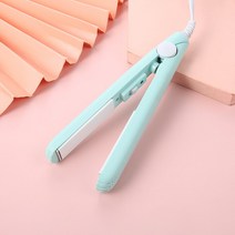 고데기 얇은 뿌리 살리는 볼륨 물결 단발 앞머리 뽕 3 In 1 플랫 아이언 스트레이트닝 핫 빗 미니 전문 헤어 스트레이트너 컬링 아이론 스타일링 도구, [02] Blue-NoBox