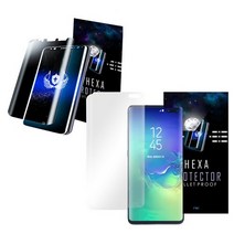헥사 프로텍터 강화유리층 PET 우레탄 고투명2매+지문방지2매 곡면 풀커버 액정보호필름, 1세트