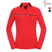 [LPGA골프웨어] 여성 L프린트 하이넥 반집엎 티셔츠 (L193TL508P
