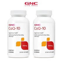 GNC 코큐텐 코엔자임Q10 200 mg 소프트젤 60정 X2병, 1개, 기본