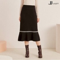 JJ지고트 라인 배색 머메이드 울 스커트 GLBA1SK34