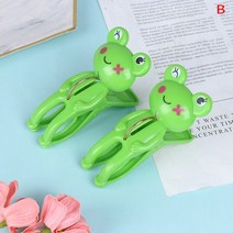 귀여운 개구리 곰 빨래 걸이형 옷 핀 2 개 비치 타월 클립 이불 클램프 가정용 빨래 집게, B