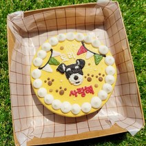 강아지 케이크 _ 댕댕농부 강아지 수제 생일 케이크 맞춤 주문 제작., 디자인3~6, 테두리3~5, 막대초