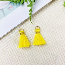 헤세드 2cm 금사 컬러 태슬 장식 (2개), 옐로우
