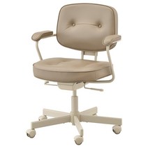 ikea IKEA alefjall alefjall 등받이 컴퓨터 의자 의자 학습 앉아있는 사무실 의자 홈 시트, 크림색, 강철 발, 고정 팔걸이