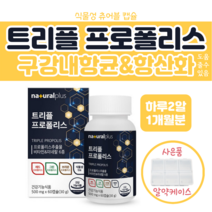 트리플 프로폴리스 500mg 60캡슐 알약케이스 프로폴리스추출물 플라보노이드 레드 그린 브라운 프로폴리스 비타민A 비타민B2 비타민D 비타민E 아연 셀렌 자일리톨 아미노산혼합제제