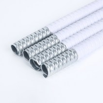 전선관 내경 8mm 10mm 12mm 16mm 20mm 25mm 32mm 흰색 플라스틱 코팅 아연 도금 강철 주름관 파이프 와이어 라인 케이블 도관 보호 호스 튜브, 없음, 1.10M Length  Inner Diameter 1