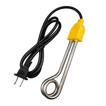히터봉 돼지꼬리히터 물데우는기계 휴대용 600w1500w 전기 침수 보일러 스테인레스 스틸 난방 풀 탱크 1m, 01 US-1000W-1m