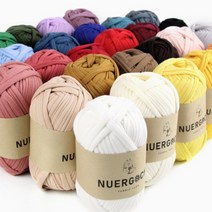 누에르고치 패브릭얀 (29색) NUERGOCHI fabric yarn 져지 원단으로 털날림이 없고 부드러운 감촉으로 피부가 예민하신 분에게도 안전 뜨개질 대바늘 코바늘, 18.카키, 1개