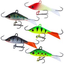 Sougayilang Ice Fishing Lures 겨울 실물 같은 낚시 미끼 아이스 지깅 루어 키트 배스 월리타입 45피스(5.2cm/7.9g(2인치/2.1온스) 5534856, Type4-5PCS(2.04in/0.28oz)