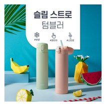[써모스] 슬림 스트로 보냉전용 텀블러 FJM-450K 450ml, 색상:그린민트
